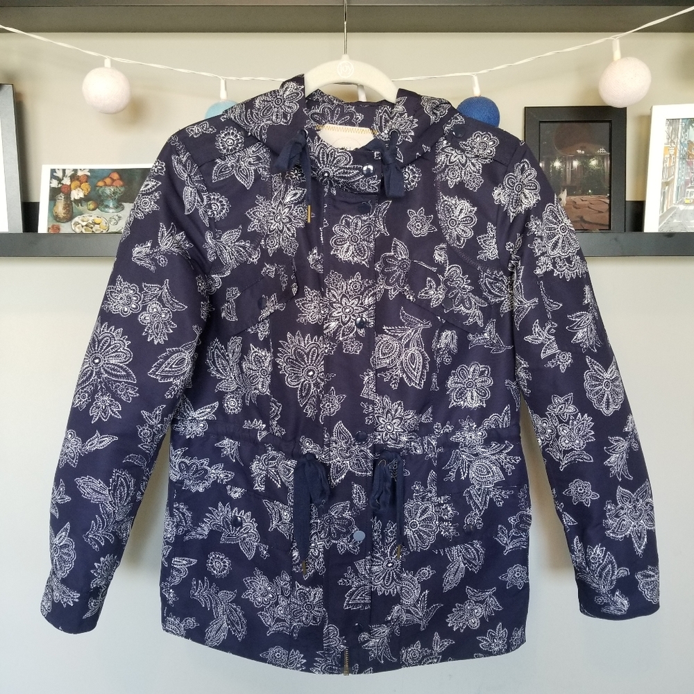 Hei Hei navy blue & white anorak rain jacket